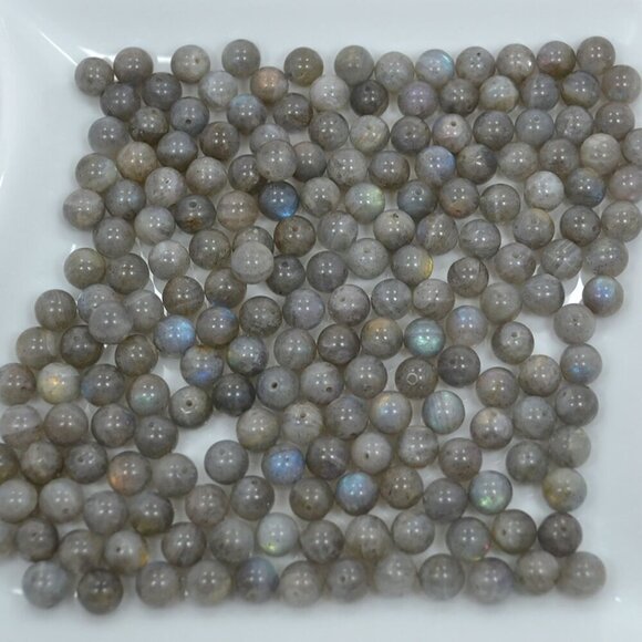 Jewelry - 49 Pcs Natural Labradorite 8mm Loose Round Beads – Approximate 0.8mm Hole